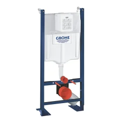 Wc Suspendu|Grohe Rapid SL Pack WC bâti autoportant + WC suspendu sans bride Ceramia avec abattant SoftClose + plaque blanche (GRRCEPXWR12-FR)