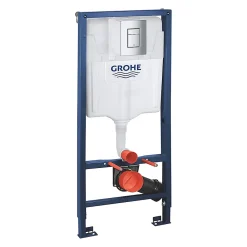 Wc Suspendu|Grohe Rapid SL Pack WC bâti-support + WC suspendu sans bride avec abattant SoftClose Ceramia + plaque (GRRCE14WT01-FR)