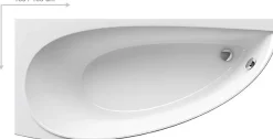Baignoire D'Angle|Ravak Avocado 150 x 75 cm Baignoire d'angle gain de place, orientation gauche en acrylique, sans pieds, blanc (CT01000000)