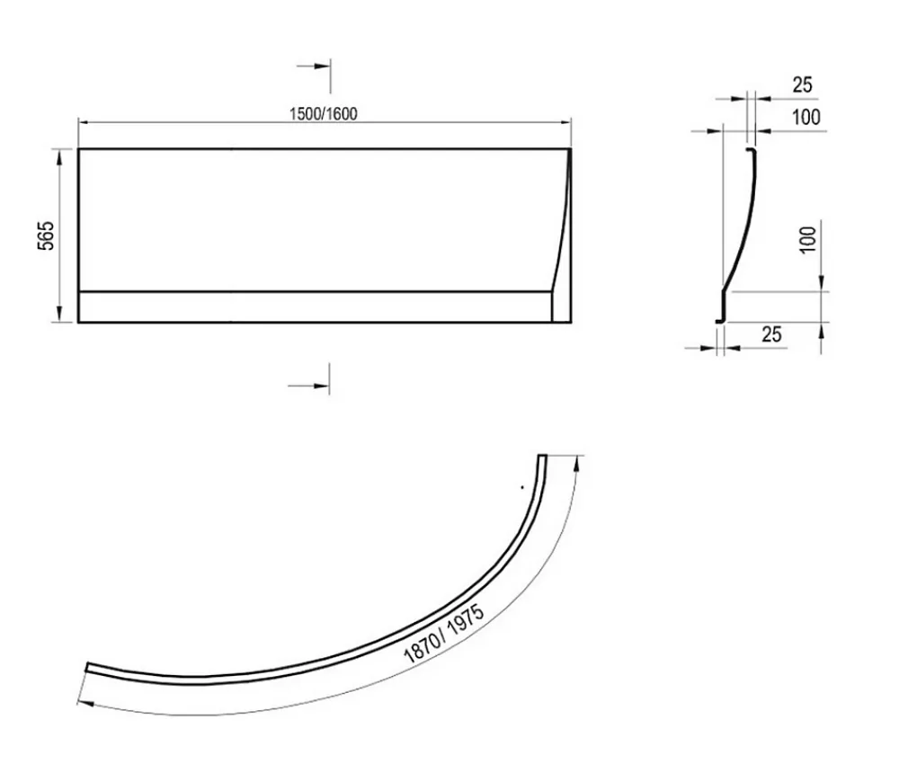 Ravak Avocado Ensemble Baignoire d'angle, orientation droite 160 x 75 cm en acrylique, Blanc + Tablier 160 cm + Pieds