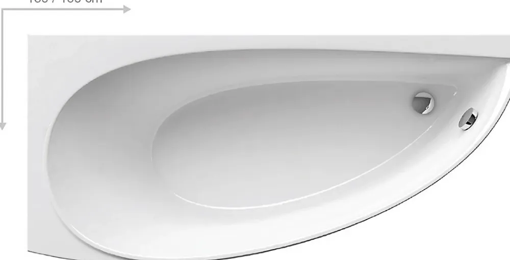 Ravak Avocado Ensemble Baignoire d'angle, orientation droite 160 x 75 cm en acrylique, Blanc + Tablier 160 cm + Pieds