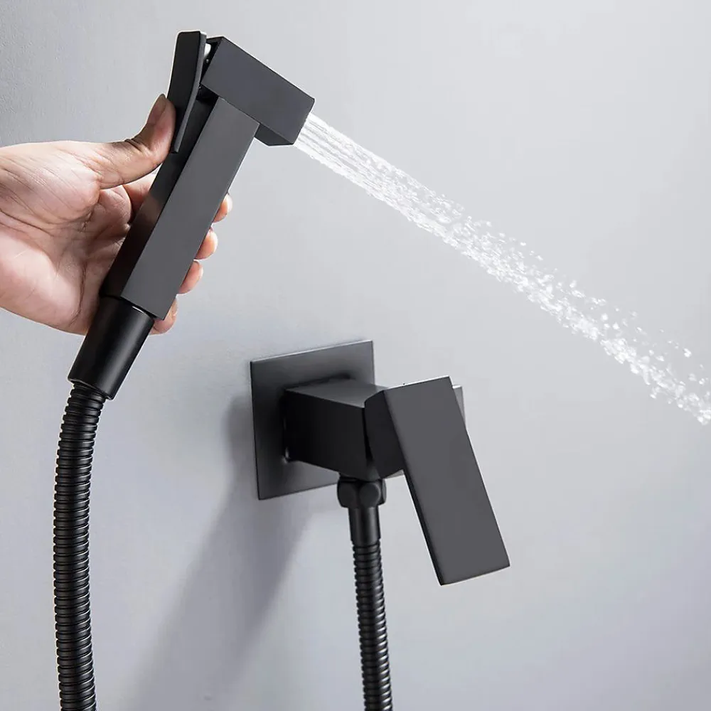 Robinet De Bidet|Rea Robinet Bidet Douchette Noir Mural Monocommande