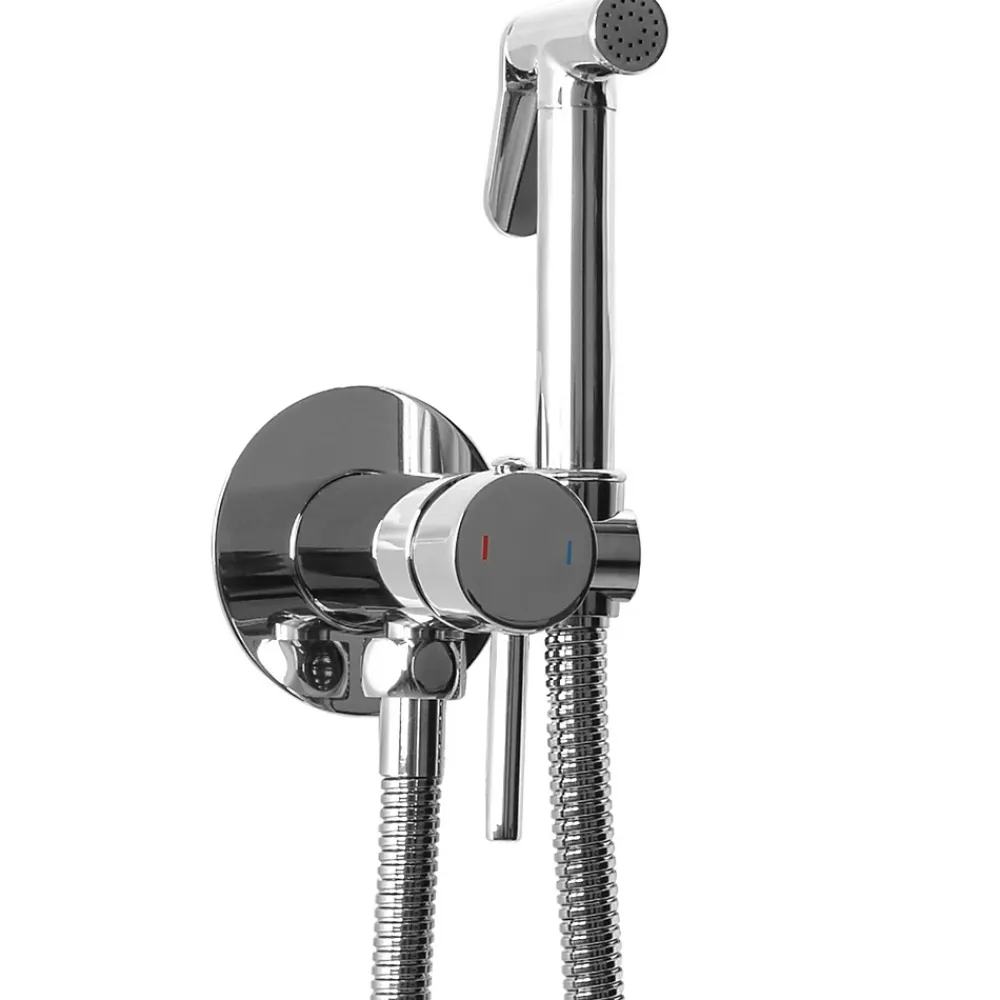 Rea Robinet Bidet Douchette Chrome Mural Monocommande