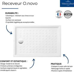 Villeroy & Boch Receveur 120 x 90 VILLEROY ET BOCH O.Novo céramique rectangle blanc