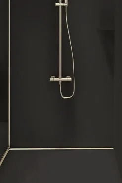 Jackon Receveur de douche à carreler 90 x 120 cm, caniveau doré,