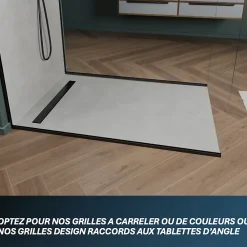 U-tile Receveur de douche à carreler monopente 150 x 100 cm
