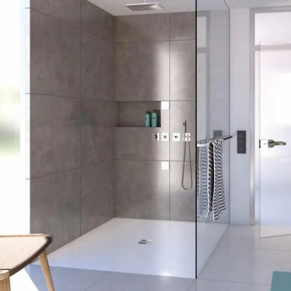 Wedi Receveur de douche à carreler 90 x 90 Fundo Primo carré écoulement centrée