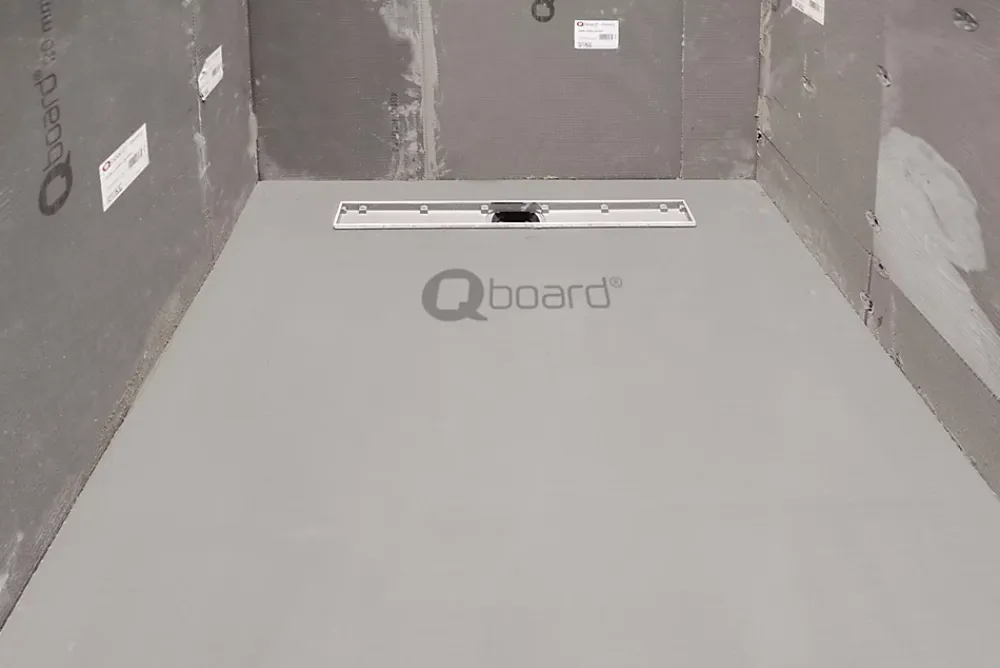 Receveur De Douche|Qboard Receveur de douche à carreler 90 x 180 cm, caniveau extra-plat, Liquid
