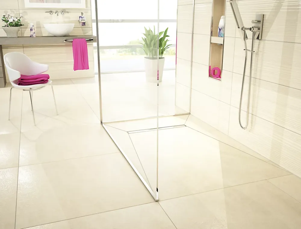 Receveur De Douche|Qboard Receveur de douche à carreler 90 x 180 cm, caniveau extra-plat, Liquid