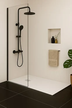 Futurbath Receveur de douche à poser l.80 x L.160 x H.3 cm blanc en mousse de polystyrène extrudé, Gravity
