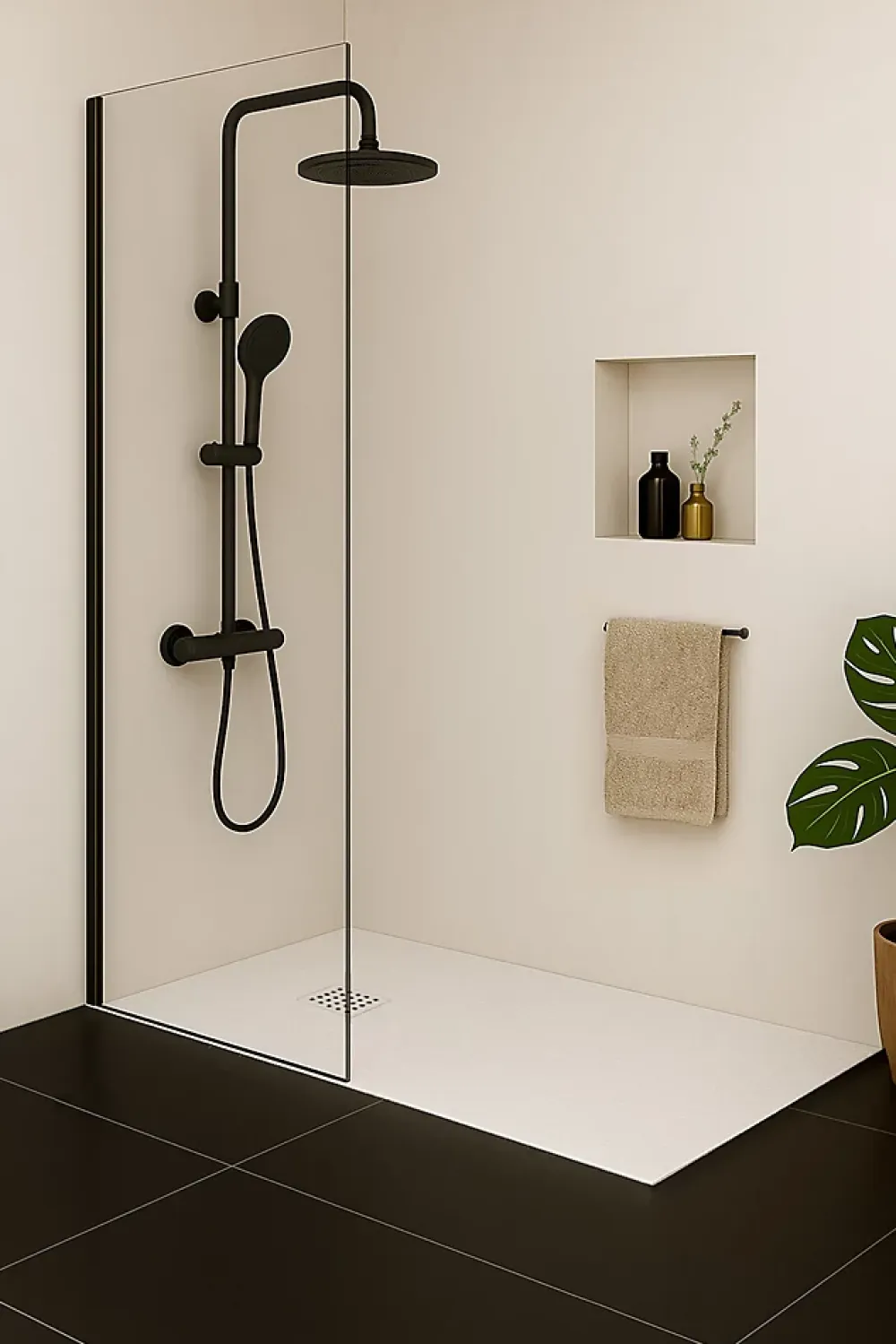 Receveur De Douche|Futurbath Receveur de douche à poser l.90 x L.160 x H.3 cm blanc en mousse de polystyrène extrudé, Gravity