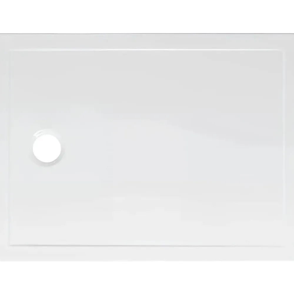 Sanindusa Receveur de douche à poser extra plat épaisseur 30mm céramique traditionnelle Stepin 140x80 blanc