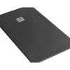 Sanindusa Receveur de douche à poser extra-plat épaisseur 28mm en pierre STONIT Marina 170x80 antidérapant classé C3 noir
