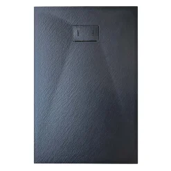 Receveur De Douche|Laneri Receveur de douche SMC en fibre de verre effet pierre avec bonde inclus H. 2,6 cm 70 x 120 Noir
