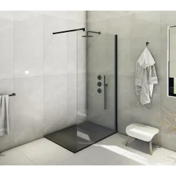 Receveur De Douche|Laneri Receveur de douche SMC en fibre de verre effet pierre avec bonde inclus H. 2,6 cm 70 x 120 Noir