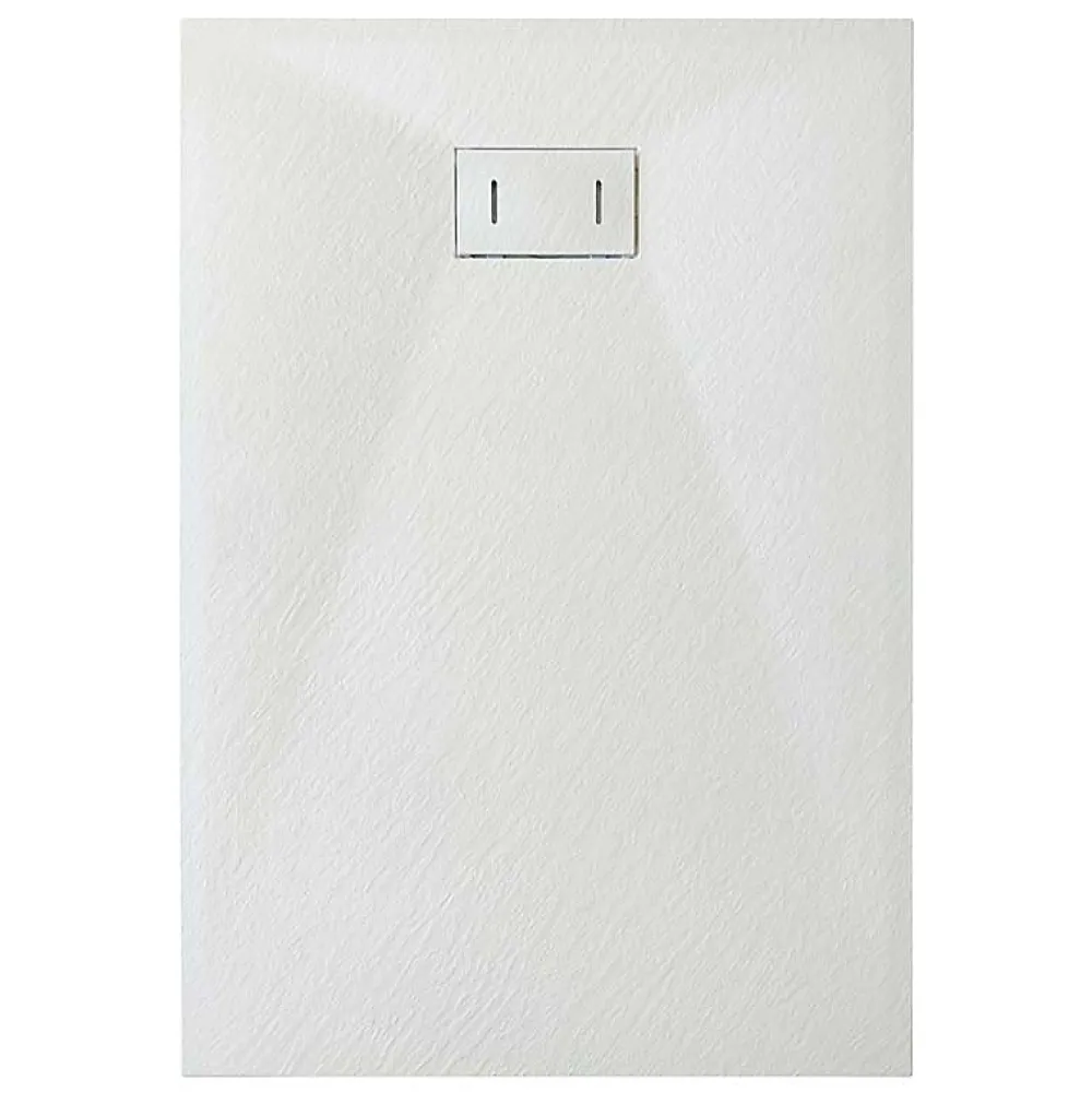 Laneri Receveur de douche SMC en fibre de verre effet pierre avec bonde inclus H. 2,6 cm 80 x 160 Blanche
