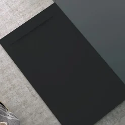 Receveur De Douche|Stano Receveur de douche 90 x 160 cm noir extra plat SUEZ surface ardoisee