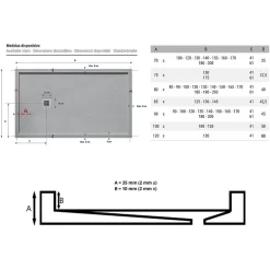 Receveur De Douche|Stano Receveur de douche 90 x 170 cm extra plat gris en resine minerale SARIN Couleur du receveur