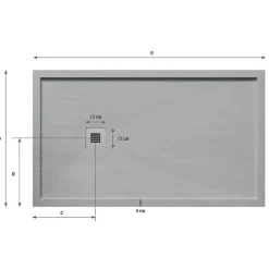 Receveur De Douche|Stano Receveur de douche 90 x 170 cm extra plat gris en resine minerale SARIN Couleur du receveur