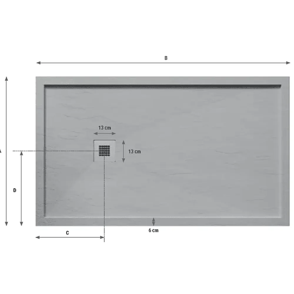 Receveur De Douche|Stano Receveur de douche 90 x 170 cm extra plat gris en resine minerale SARIN Couleur du receveur