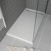 Receveur De Douche|Galedo Receveur de douche 90 x 140 cm, acrylique blanc effet pierre, Pedra