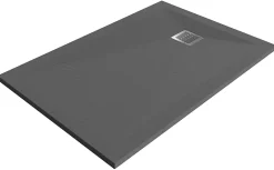 GoodHome Receveur de douche 80 x 120 cm, résine, gris, Douro