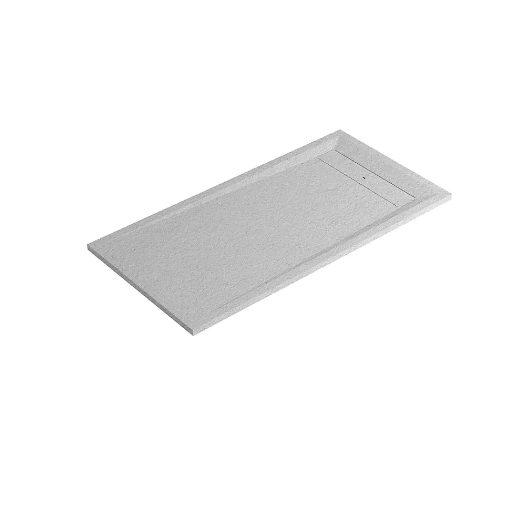 GoodHome Receveur de douche 80 x 160 cm, résine, blanc, Luiro
