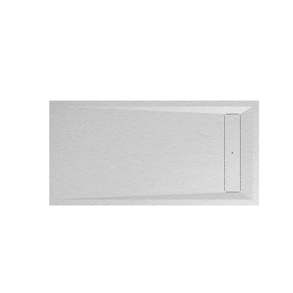GoodHome Receveur de douche 80 x 160 cm, résine, blanc, Luiro
