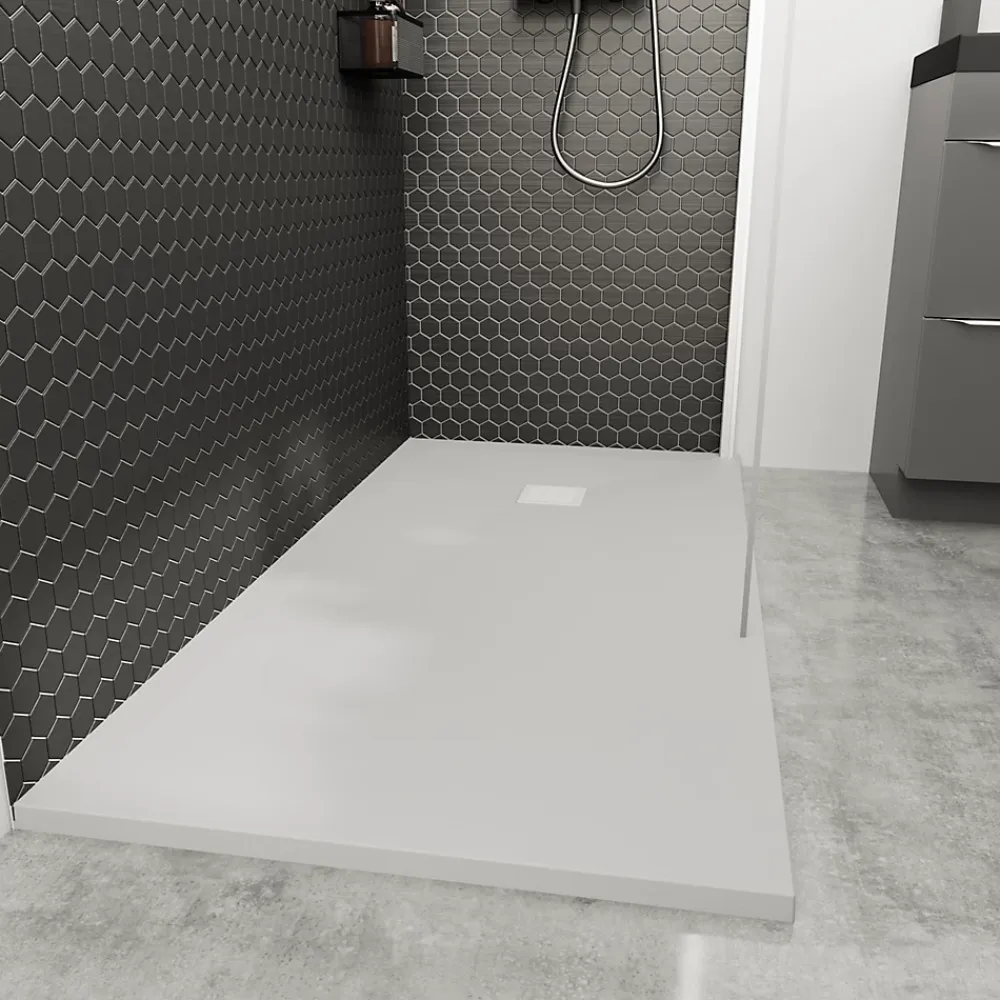 GoodHome Receveur de douche 80 x 120 cm, résine, blanc, Douro