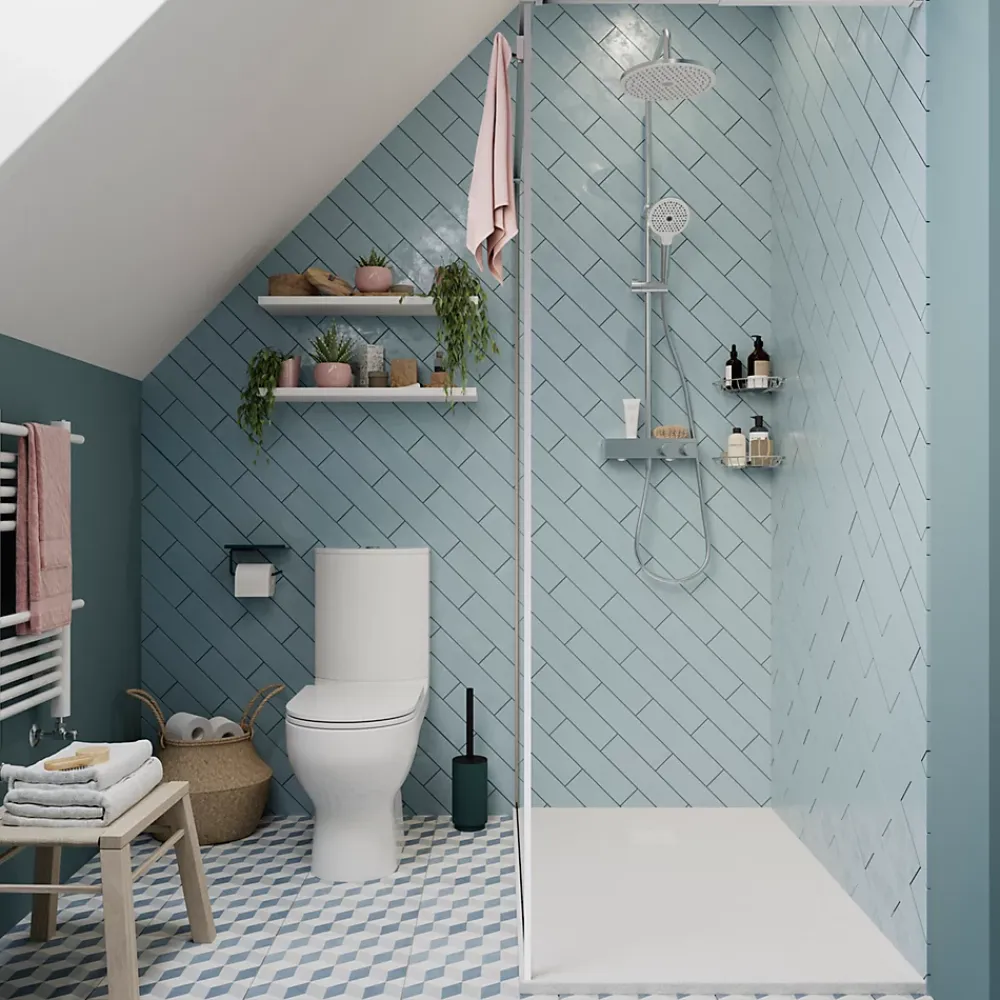 GoodHome Receveur de douche 80 x 120 cm, résine, blanc, Douro
