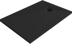 Receveur De Douche|GoodHome Receveur de douche 80 x 140 cm, résine, noir, Douro