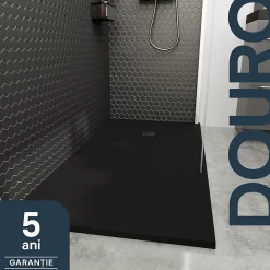 Receveur De Douche|GoodHome Receveur de douche 80 x 140 cm, résine, noir, Douro