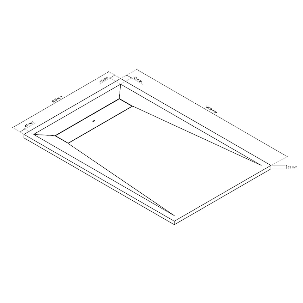 GoodHome Receveur de douche 90 x 140 cm, résine, blanc, Luiro