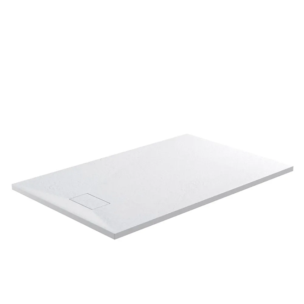 Receveur De Douche|Stano Receveur de douche 90 x 160 cm extra plat blanc PIATTO en SoliCast surface ardoisee