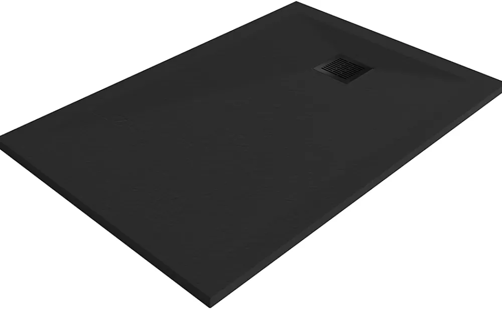 GoodHome Receveur de douche 90 x 120 cm, résine, noir, Douro