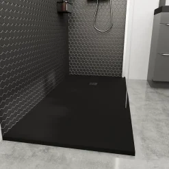GoodHome Receveur de douche 90 x 120 cm, résine, noir, Douro