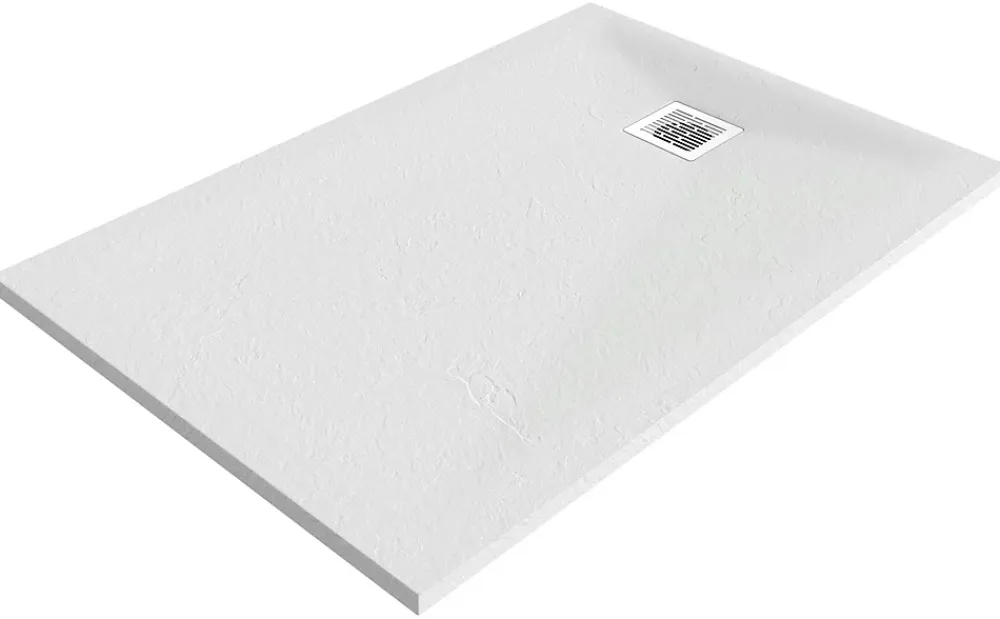 Receveur De Douche|GoodHome Receveur de douche 90 x 140 cm, résine, blanc, Douro