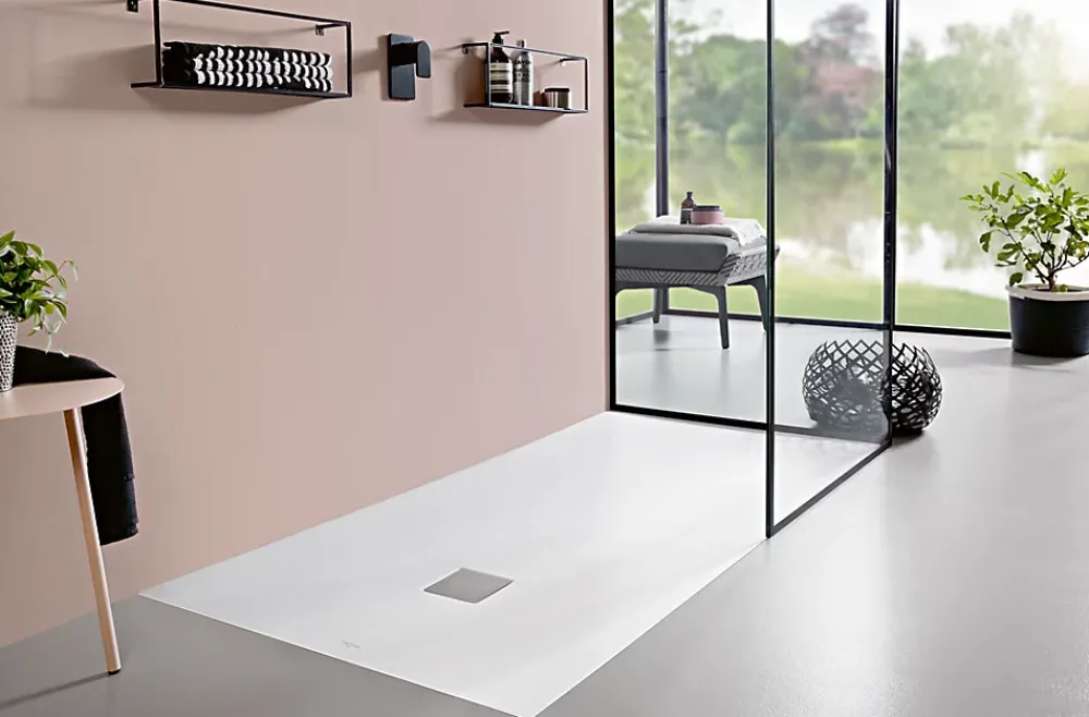 Villeroy & Boch Receveur de douche 80 x 160 cm en acrylique, blanc texturé, Exklusive
