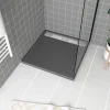 Receveur De Douche|Galedo Receveur de douche 80 x 80 cm, acrylique gris effet pierre, Pedra