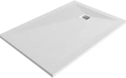 Receveur De Douche|GoodHome Receveur de douche 90 x 120 cm, résine, blanc, Douro