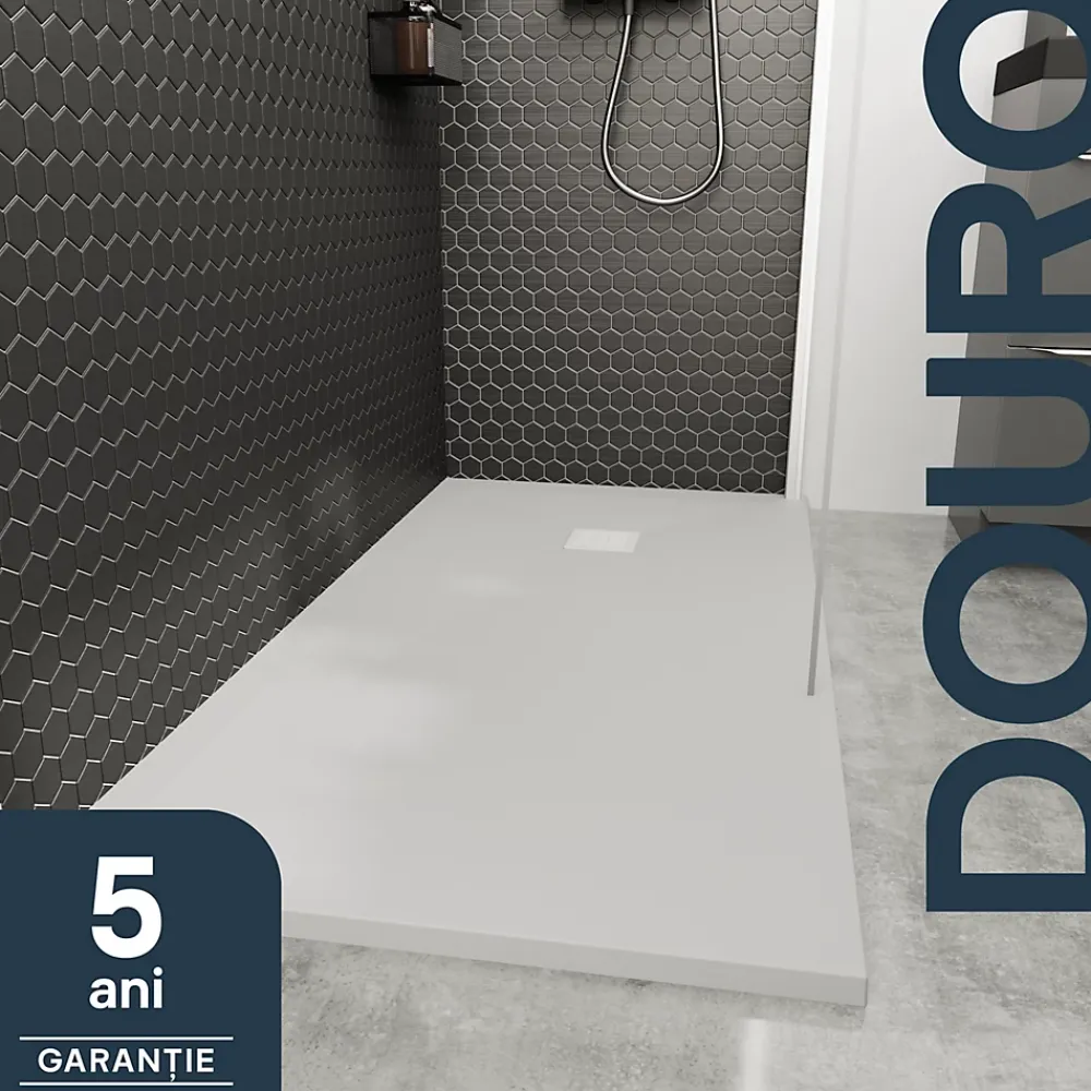 Receveur De Douche|GoodHome Receveur de douche 90 x 120 cm, résine, blanc, Douro