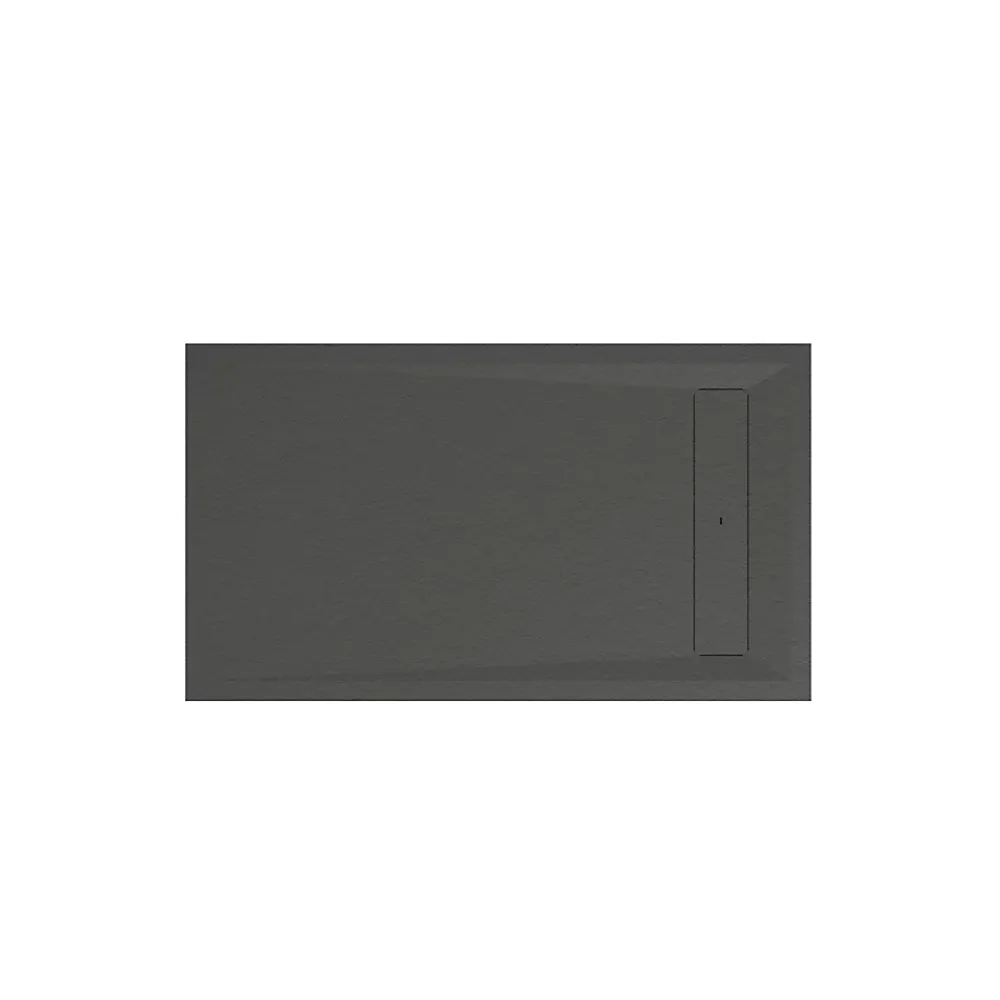 Receveur De Douche|GoodHome Receveur de douche 80 x 140 cm, résine, noir, Luiro