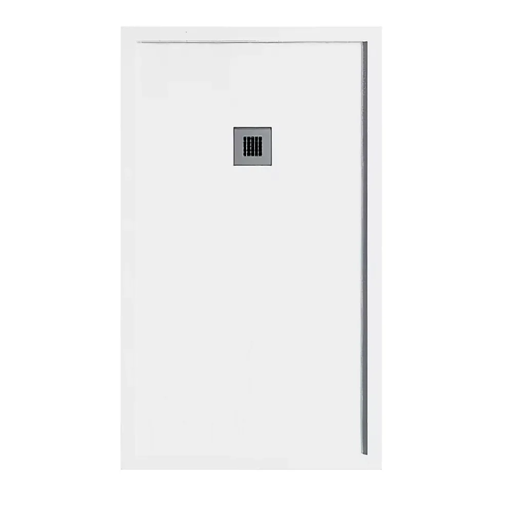 Receveur De Douche|Stano Receveur de douche 70 x 120 cm extra plat blanc en resine minerale SARIN Acier inoxydable