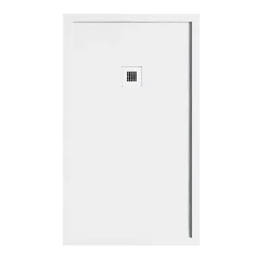 Receveur De Douche|Stano Receveur de douche 70 x 120 cm extra plat blanc en resine minerale SARIN Acier inoxydable