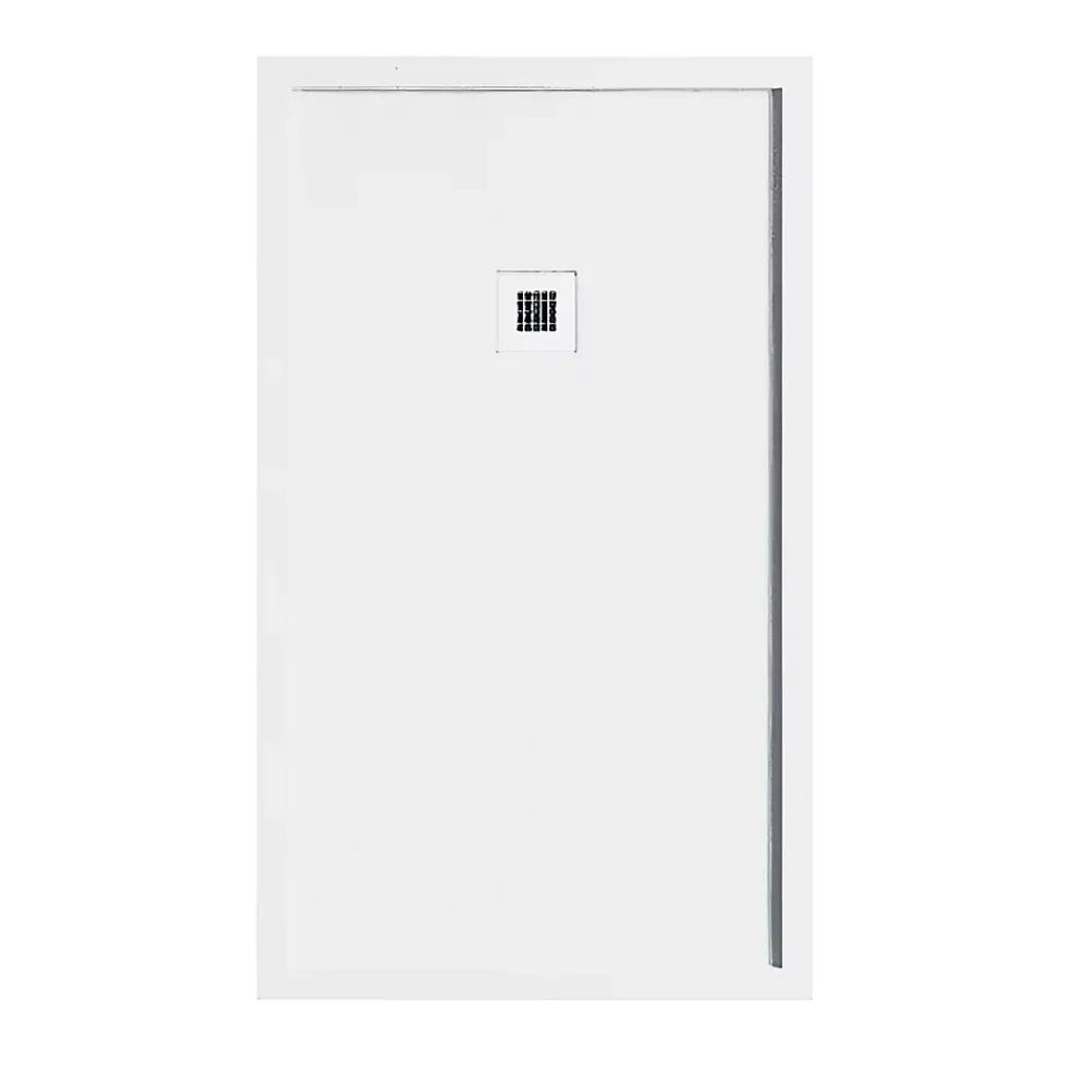 Receveur De Douche|Stano Receveur de douche 70 x 120 cm extra plat blanc en resine minerale SARIN Acier inoxydable