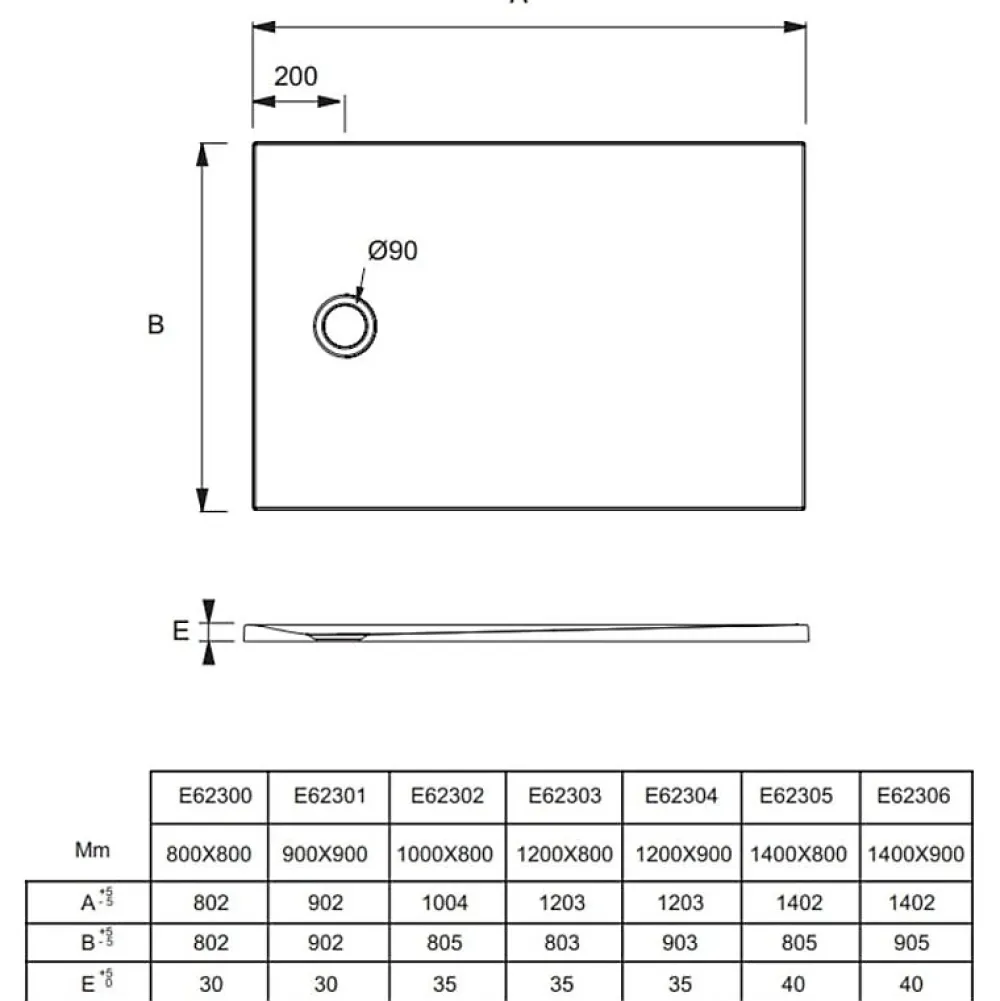 Receveur De Douche|Jacob Delafon Receveur de douche 140 x 90 Ipso rectangle blanc