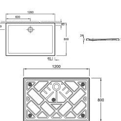Jacob Delafon Receveur de douche 120 x 80 Gaspard extra-plat céramique