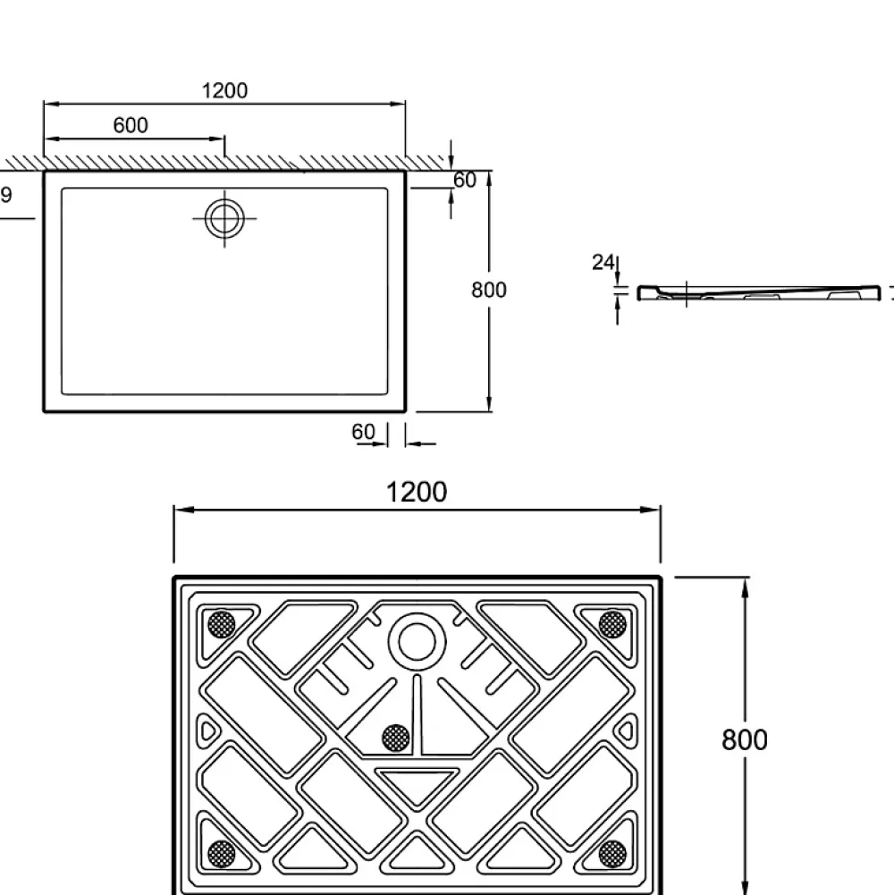 Jacob Delafon Receveur de douche 120 x 80 Gaspard extra-plat céramique