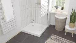 Ondee Receveur de douche 90 x 90 x 10 cm, blanc brillant, Ondée Cera