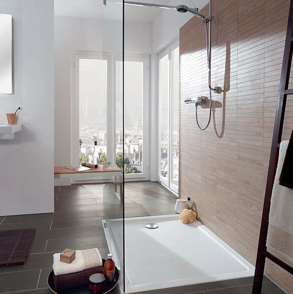 Villeroy & Boch Receveur de douche antidérapant 140 x 80 VILLEROY ET BOCH Lifetime Plus Cerasoft céramique blanc + Bonde chromé brossé